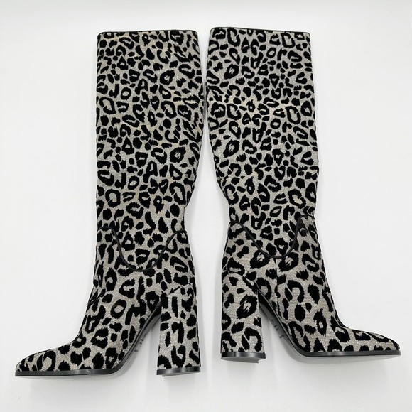 Dolce & Gabbana metallic leopard-print fabric knee boot - Picture 6 of 13